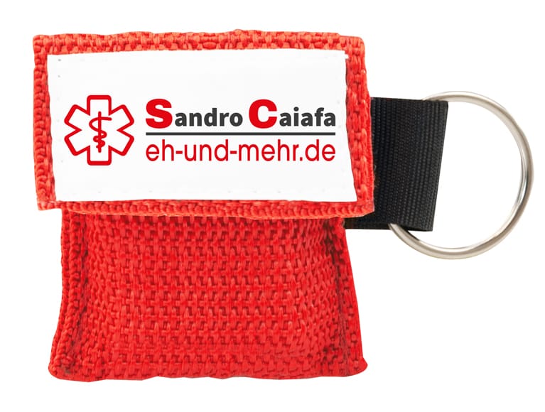 AERObag® Beatmungstuch mit Schlüsselanhänger rot